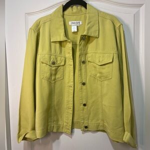 Coldwater Creek Lime Green Button Up Jacket Ladies Size Small
